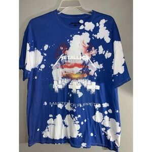Metallica Master of Puppets T Shirt Bleach Tie Dye Rock Band XL